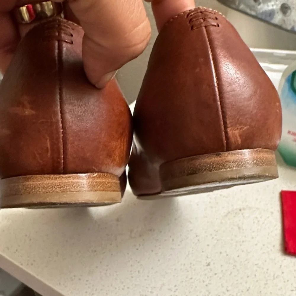 Sarah flint (Natalie) Elegant Brown Leather Flats with Bow - Picture 7 of 10